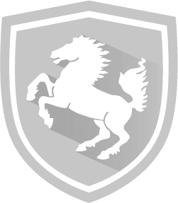 Scudo con cavallo rampante: rappresenta la qualità e il Made in Germany (Stoccarda).
